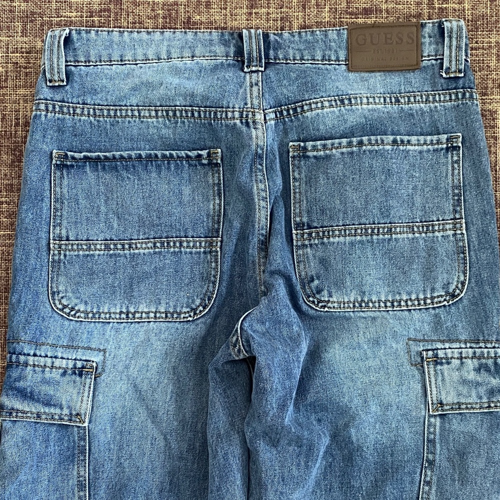 GUESS Relaxed Fit Denim Cargo Jeans 31X32